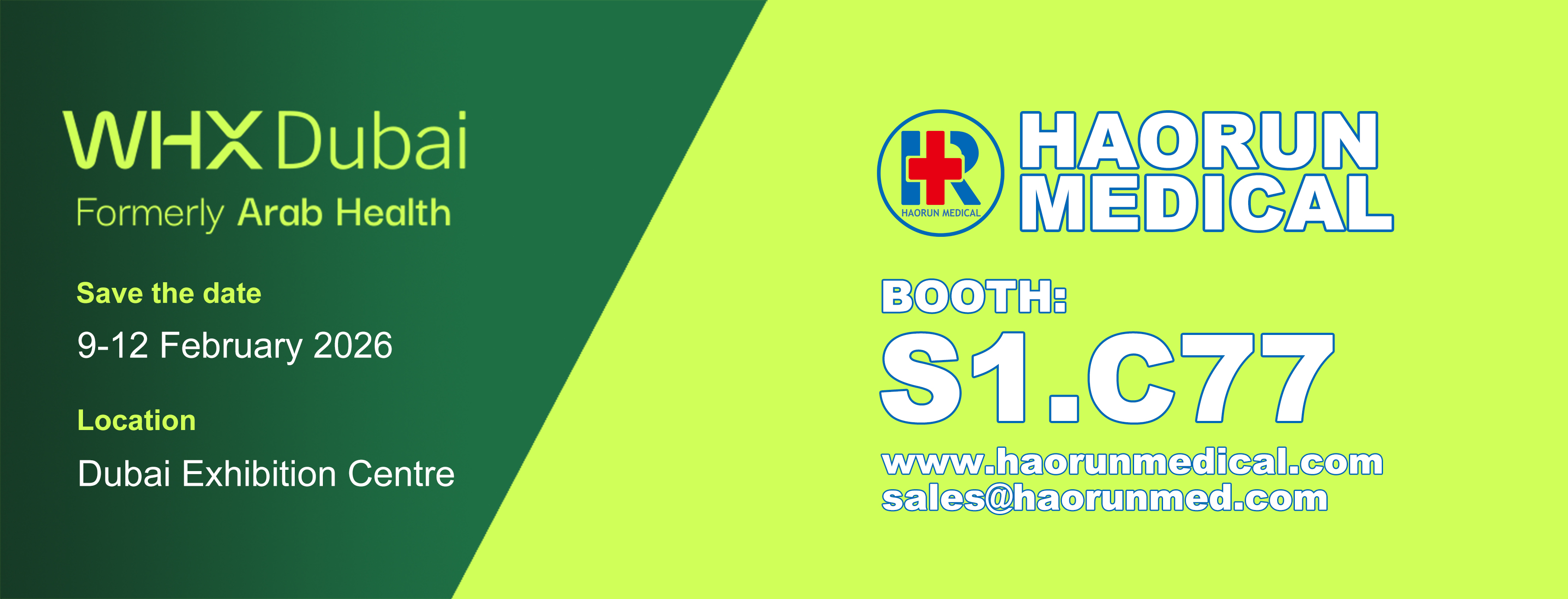 دعوت نامه پزشکی Haorun، 2026 DUBAI WHX